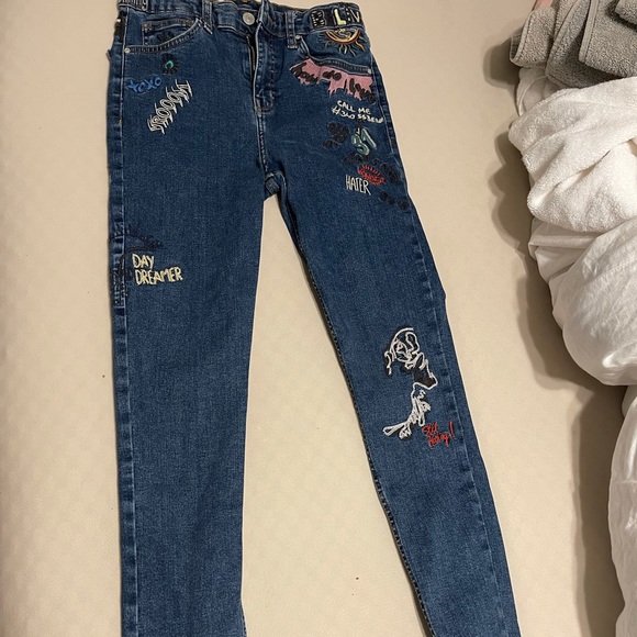 Limited edition high rise tophshop jeans size 28 in great quality no strains - Picture 3 of 4